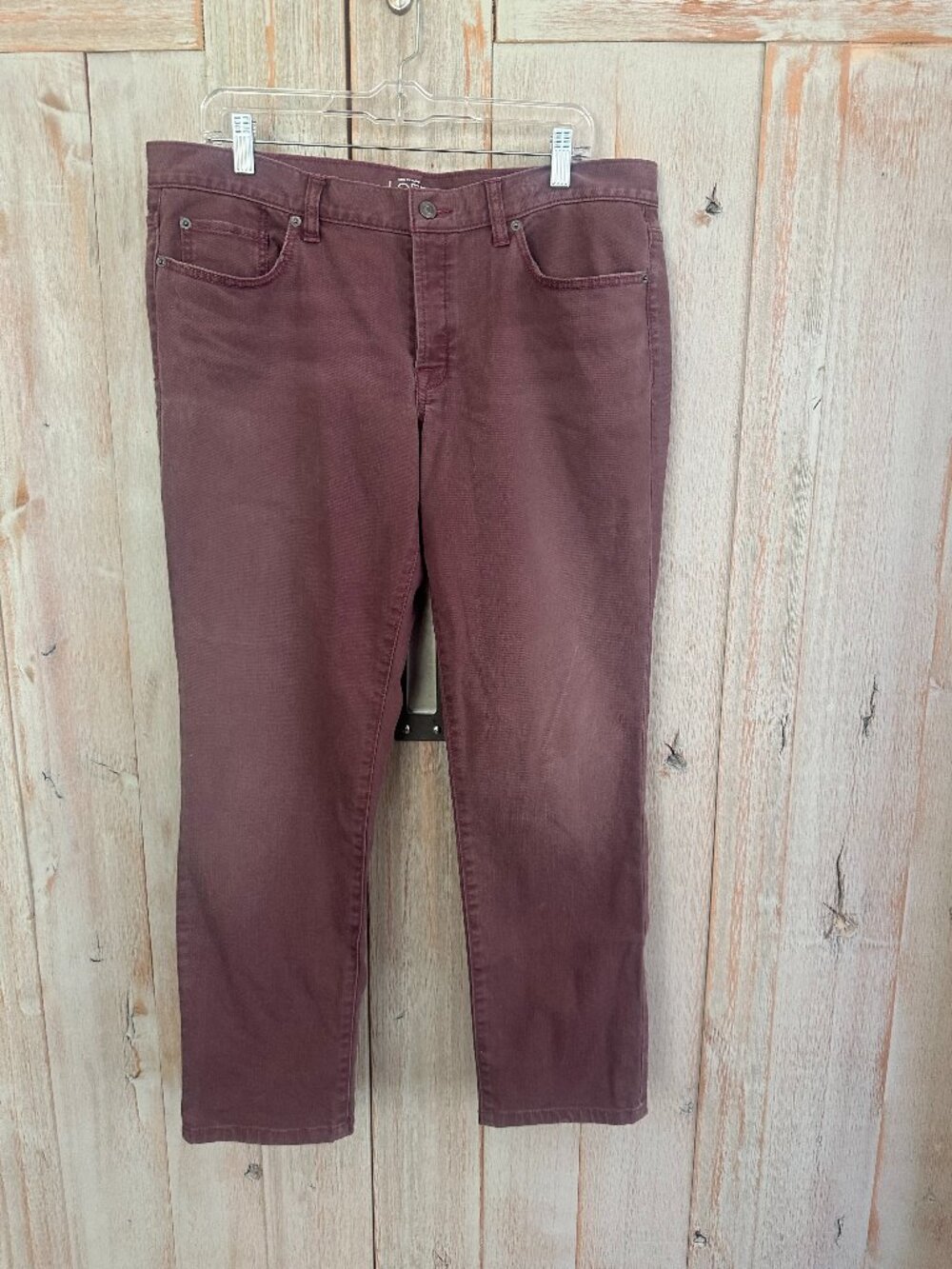 LOFT Burgundy/Purple Faded Slim Boyfriend Jeans Size 12